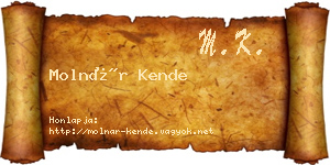 Molnár Kende névjegykártya